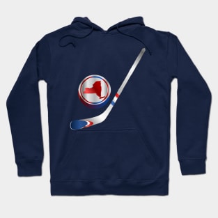 NHL - NY Red White Blue Stick and Puck Hoodie
